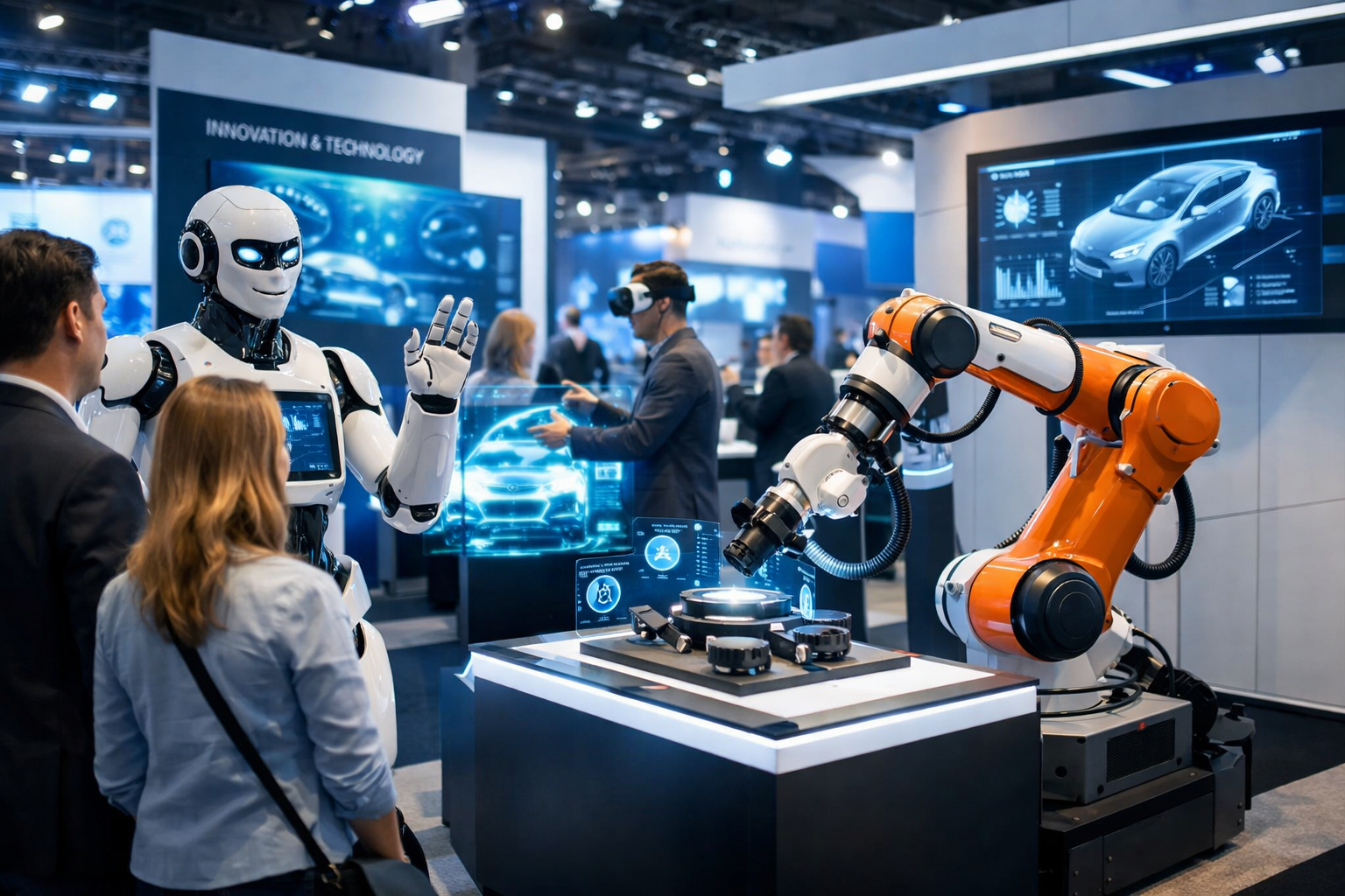 Futuristische Robotik auf der Messe