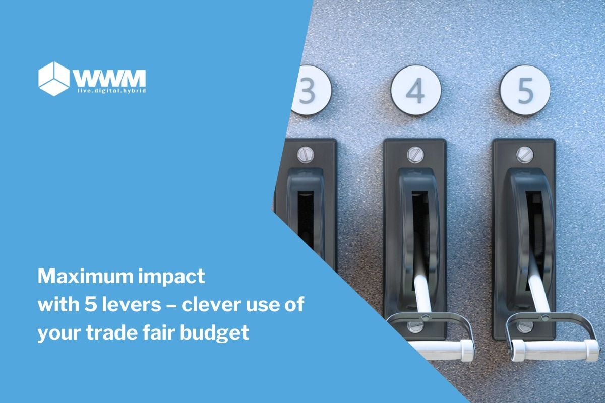 A series of levers at the exhibition stand