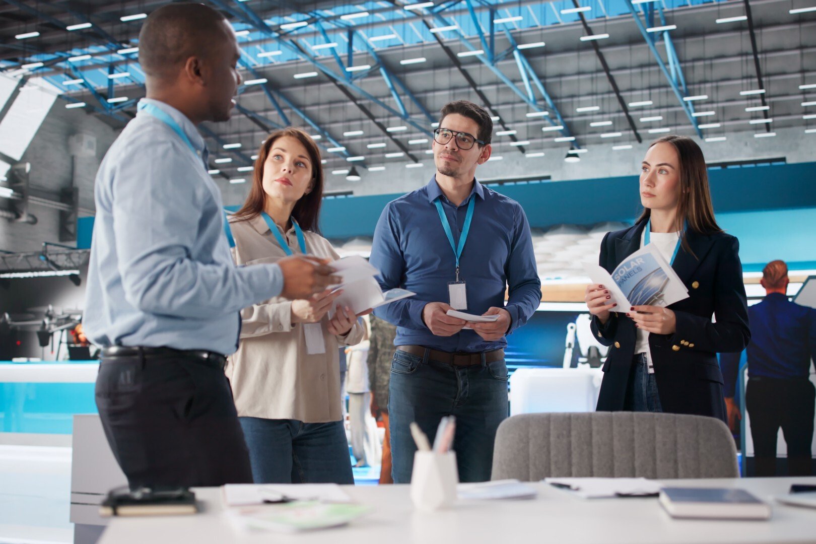 Printmedien am Messestand