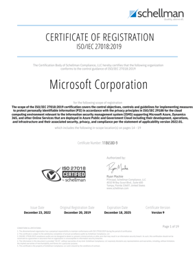 Microsoft Azure, Dynamics and Online Services - ISO 27018 Certificate (12.23.2022).pdf