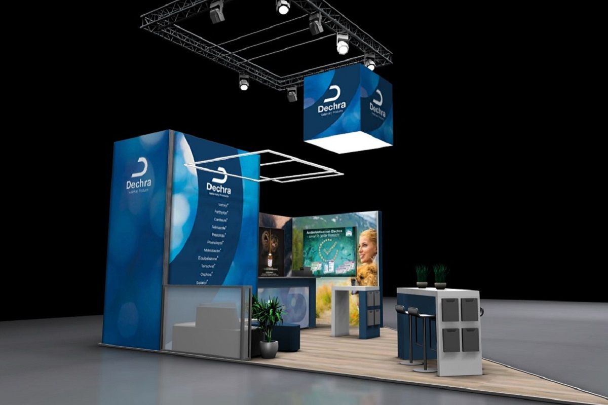 Messestand von Dechra für den Leipziger Tierärztekongress