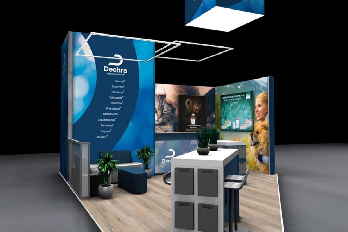 Messestand für Dechra auf dem Leipziger Tierärztekongress