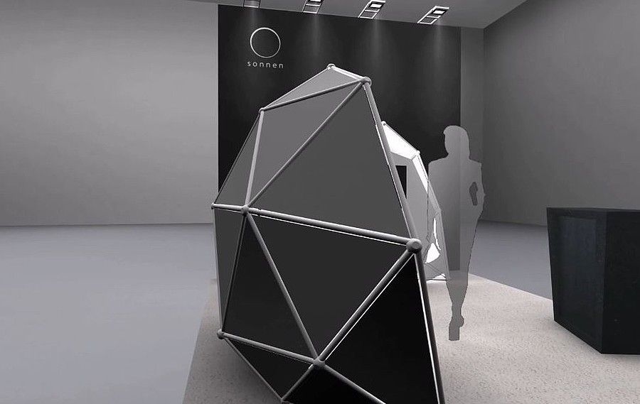Individueller Messestand Sonnen Rendering 