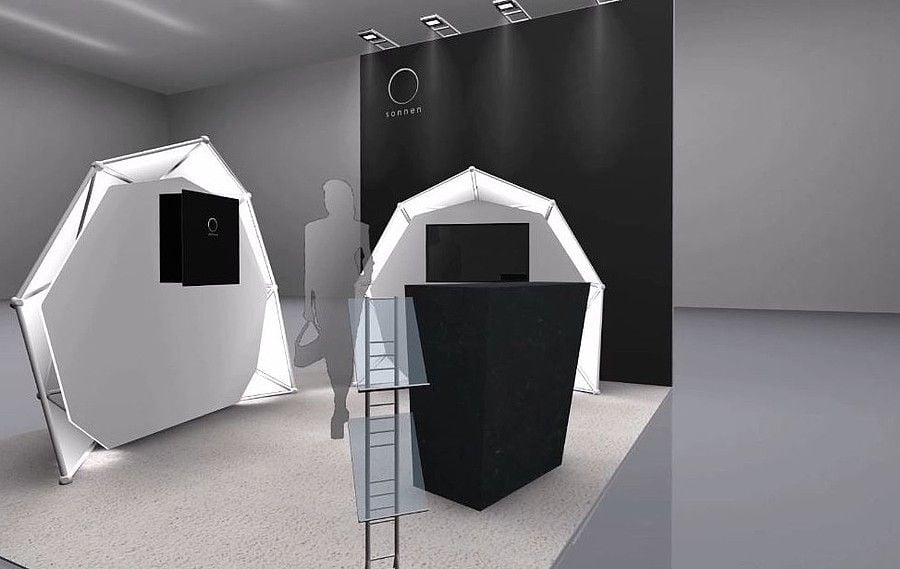 Individueller Messestand Sonnen Rendering 