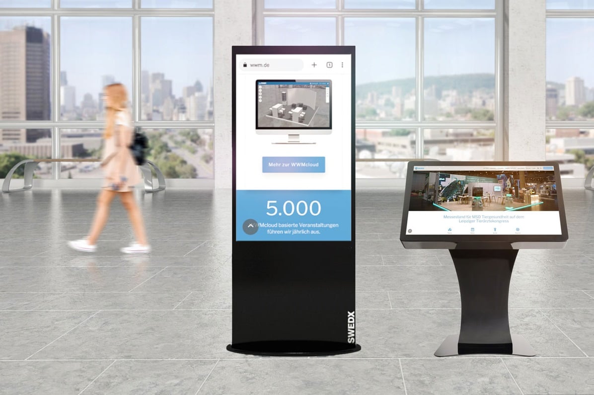 Media Displays for sales promotion at the trade fair stand