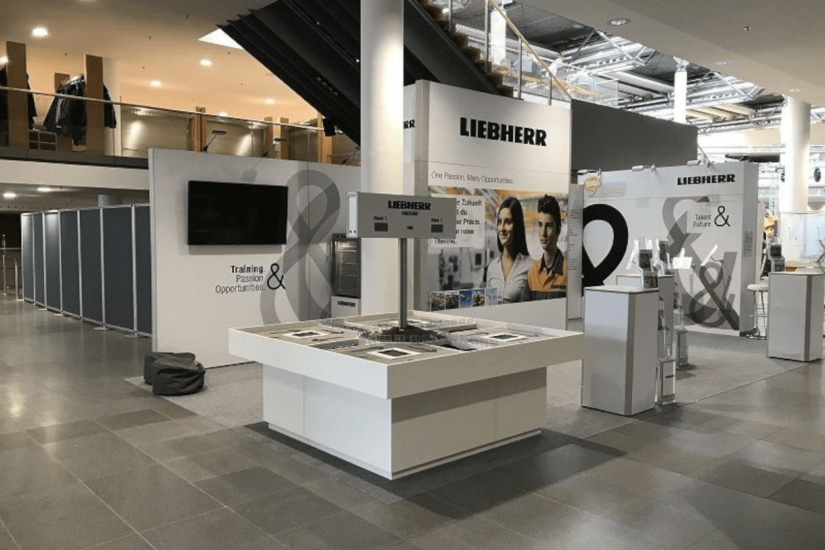 Liebherr Exhibition stand construction with at Bauma in Munich