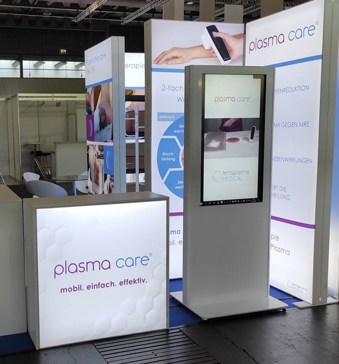 Digitale Touchsteelen auf dem Messestand