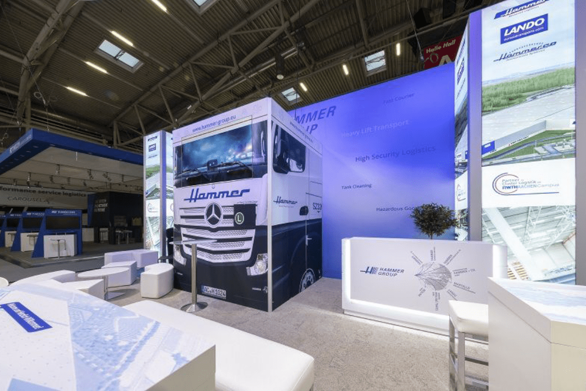 Trade fair concept Hammer at the Transport logistic in Munich