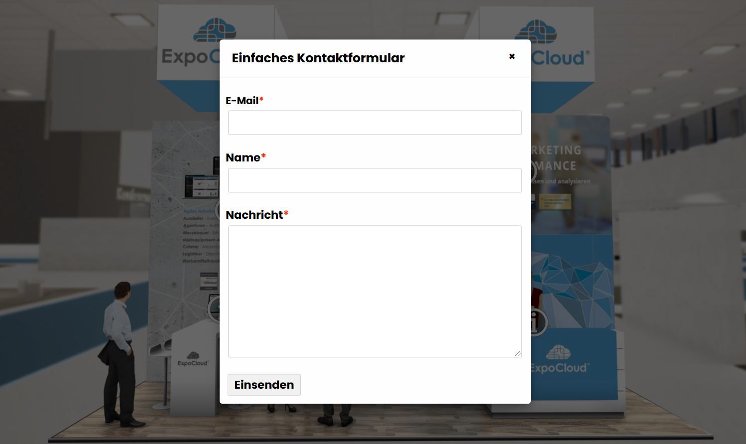 Formulare im virtuellen Messestand einbinden