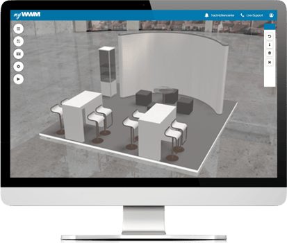 myWWM Studio 3D Messestandkonfigurator Ansicht