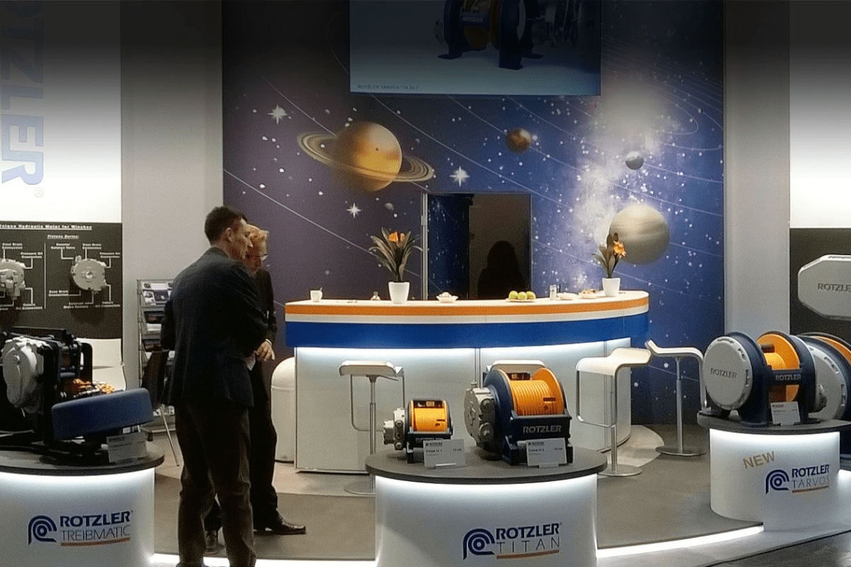 Messestand für Rotzler auf der Bauma in München