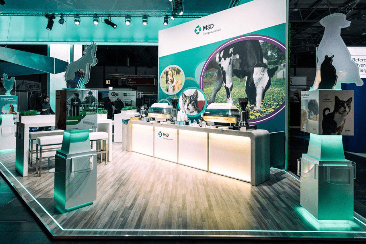 Messestand von MSD auf dem TÄK in Leipzig