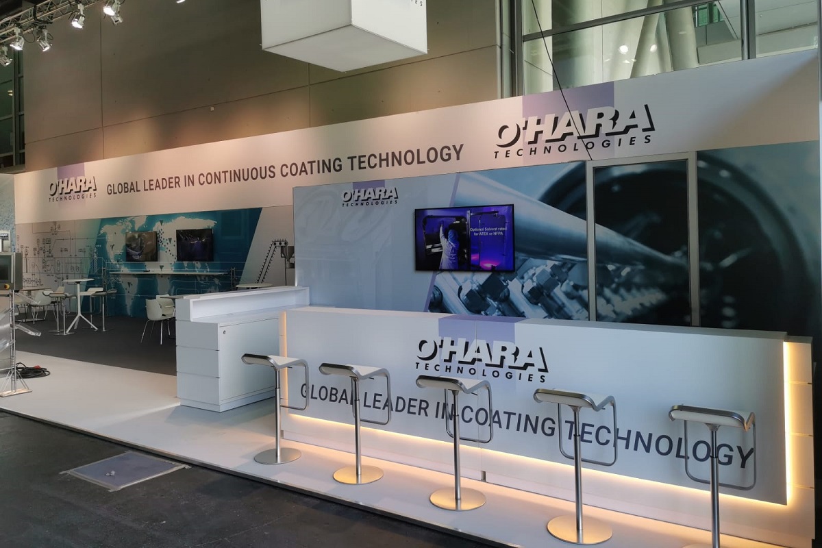Exhibition stand for O'Hara Technologies at Achema in Frankfurt