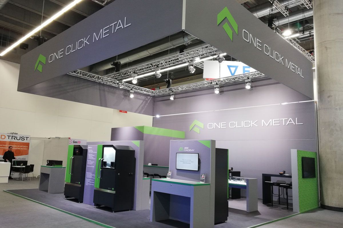 Messestand für One Click Metal auf der formnext in Frankfurt